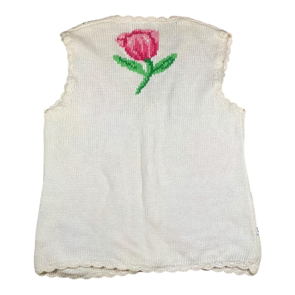 Vintage 90s Eagle Eye Floral Knit Sweater Vest NWT - M - Picture 4 of 4
